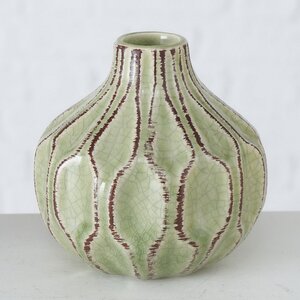 Керамическая ваза Линарес 12 см светло-зеленая (Boltze, Германия). Артикул: 2017537-3