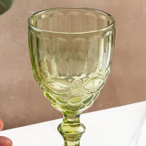 Бокал для вина Монруж 17 см зеленый, стекло Boltze фото 2