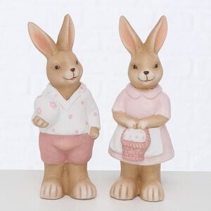 Набор декоративных фигурок Кролики Мартин и Гвен - Пасхальная нежность 21 см, 2 шт (Boltze, Германия). Артикул: 2018928-набор