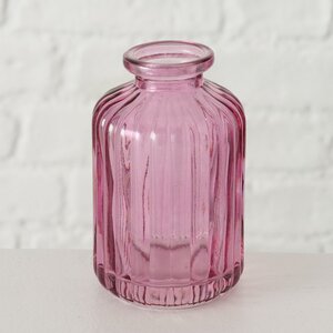 Стеклянная ваза-бутылка Уэльма 10 см светло-розовая (Boltze, Германия). Артикул: 2019331-2