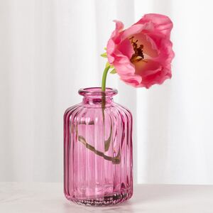 Стеклянная ваза-бутылка Уэльма 10 см светло-розовая Boltze (Больтце) фото 4