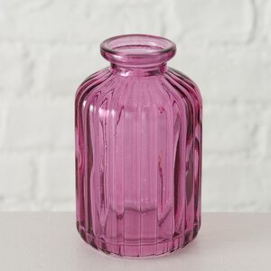 Стеклянная ваза-бутылка Уэльма 10 см розовая (Boltze, Германия). Артикул: 2019331-3