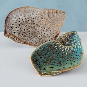 Набор керамических тарелок для закусок Ракушки Shellea 15-20 см, 2 шт Boltze фото 3