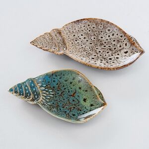 Набор керамических тарелок для закусок Ракушки Shellea 15-20 см, 2 шт Boltze фото 4