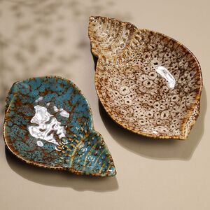 Набор керамических тарелок для закусок Ракушки Shellea 15-20 см, 2 шт Boltze фото 2