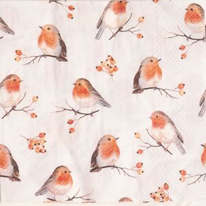 Бумажные салфетки Стая Снегирей 17*17 см, 20 шт Boltze (Больтце) фото 2