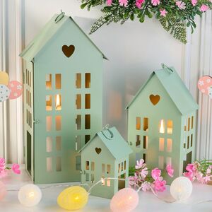 Набор подсвечников-домиков Кэмпбелл 13-35 см зеленый, 3 шт Boltze (Больтце) фото 4