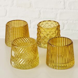 Набор стеклянных подсвечников Apperto 8 см желтый, 4 шт Boltze (Больтце) фото 3