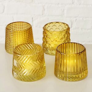 Набор стеклянных подсвечников Apperto 8 см желтый, 4 шт Boltze (Больтце) фото 2