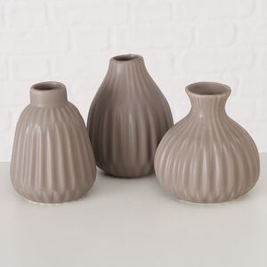 Набор керамических ваз Лидс 12 см бежевый, 3 шт