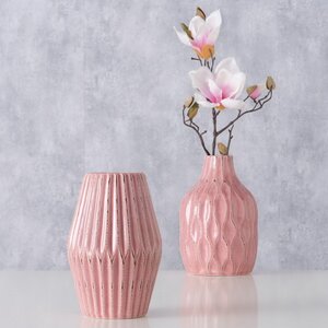 Керамическая ваза Минодора, Мелания 21 см светло-розовая