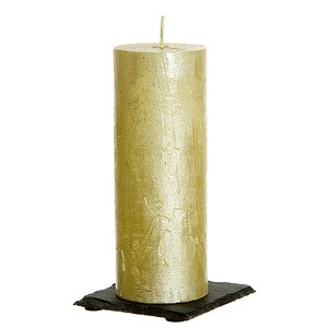 Декоративная свеча Металлик Гранд 180*68 мм кремовая Kaemingk фото 2