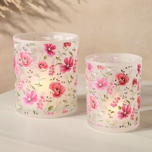 Набор стеклянных подсвечников Loncoche Flowers 8-10 см, 2 шт