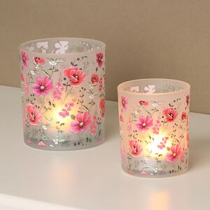 Набор стеклянных подсвечников Loncoche Flowers 8-10 см, 2 шт