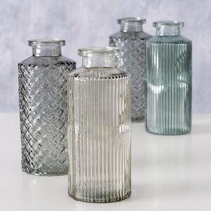 Набор стеклянных ваз Рошель 14 см дымчатый, 4 шт