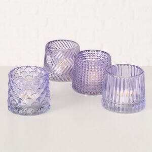 Набор стеклянных подсвечников Apperto 8 см сиреневый, 4 шт Boltze (Больтце) фото 2