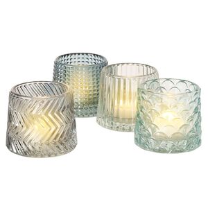 Набор стеклянных подсвечников Apperto 8 см голубой, 4 шт Boltze фото 7