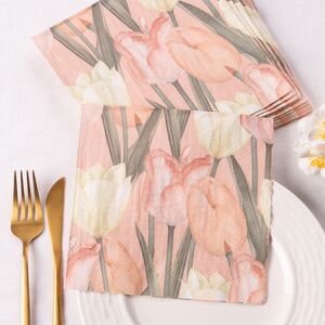 Бумажные салфетки Тюльпаны - Montuella la Piedra 17*17 см розовые, 20 шт