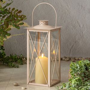 Декоративный подсвечник-фонарь Стюарт 36 см бежевый (Boltze, Германия). Артикул: 2035013