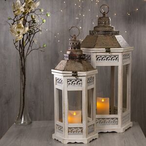 Деревянный подсвечник фонарь Камондо 60*25 см белый Noel Collection (Katherine’s Style) (Ноэль Коллекшн Кэтрин Стайл) фото 4