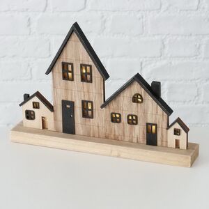 Интерьерная декорация Домики на улочке Аманьон 30*21 см, с подсветкой (Boltze, Германия). Артикул: 2039650-2