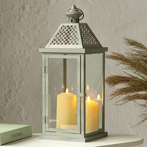 Декоративный подсвечник-фонарь Остин 49 см серый (Boltze, Германия). Артикул: 2045118/9721033