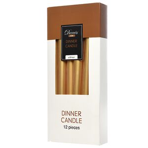 Свеча столовая 25 см золотой металлик, 12 шт (Kaemingk, Нидерланды). Артикул: 205600/204570