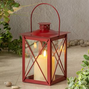 Декоративный подсвечник-фонарь Стюарт 20 см красный