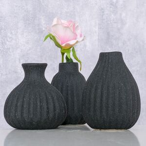 Набор керамических ваз Лидс 12 см черный, 3 шт Boltze (Больтце) фото 2