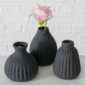 Набор керамических ваз Лидс 12 см черный, 3 шт Boltze (Больтце) фото 3