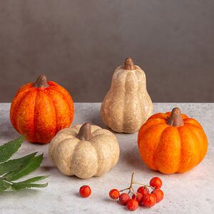 Набор декоративных фигурок Тыквочки Риверсайд 7 см, 4 шт (Boltze, Германия). Артикул: 2048479