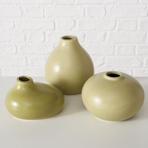 Набор керамических ваз Сен-Дени 11 см оливковый, 3 шт