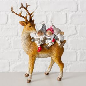 Декоративная фигурка Олень Стабби с гномами 16 см (Boltze, Германия). Артикул: 2051236-1