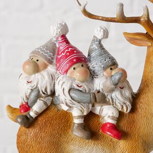 Декоративная фигурка Олень Стабби с гномами 16 см Boltze (Больтце) фото 2