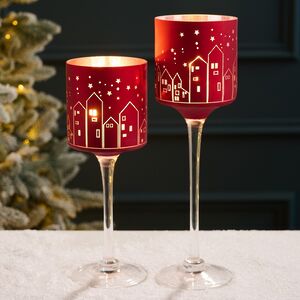 Набор стеклянных подсвечников Masaron 25-30 см, 2 шт (Boltze, Германия). Артикул: 2051528