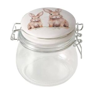Стеклянная банка для хранения Кролики Шушу и Коко 11 см, 450 мл