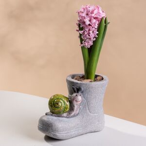 Садовое кашпо Сапожок Эрмстон - Улитка 13*11 см (Boltze, Германия). Артикул: 2053929-1