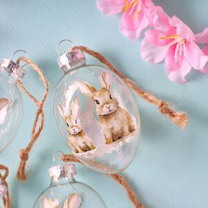 Пасхальные украшения Яйца Пушистые Кролики 7 см глянцевые, 4 шт Boltze (Больтце) фото 2