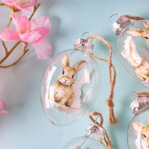 Пасхальные украшения Яйца Пушистые Кролики 7 см глянцевые, 4 шт Boltze (Больтце) фото 3