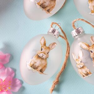 Пасхальные украшения Яйца Пушистые Кролики 7 см матовые, 4 шт Boltze (Больтце) фото 2