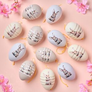 Пасхальные украшения Яйца Пушистые Кролики 6 см, 12 шт Boltze (Больтце) фото 4