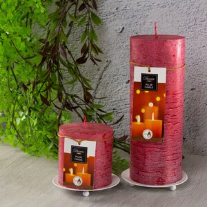 Декоративная свеча Металлик Миди 70*68 мм красная Kaemingk фото 6