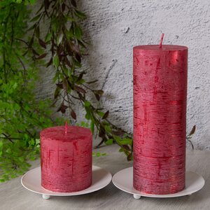 Декоративная свеча Металлик Миди 70*68 мм красная Kaemingk фото 5