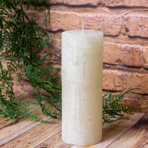 Декоративная свеча Металлик Гранд 180*68 мм белая Kaemingk фото 1