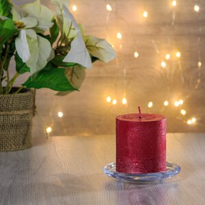 Декоративная свеча Металлик Миди 70*68 мм красная Kaemingk фото 3