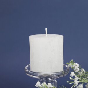 Декоративная свеча Металлик Миди 70*68 мм белая