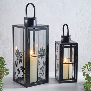 Набор подсвечников-фонарей Бинаско 26-36 см черный, 2 шт (Boltze, Германия). Артикул: 2055898