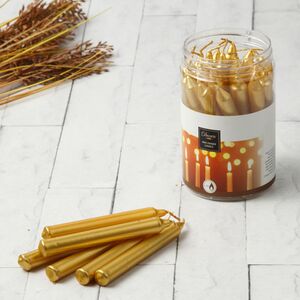 Столовые свечи мини Праздничные, 10.5*1.3 см, 20 шт, золотые (Kaemingk, Нидерланды). Артикул: 205605/200936