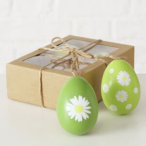 Пасхальные украшения Яйца White Daisy 6 см, 4 шт, подвеска  Boltze фото 2