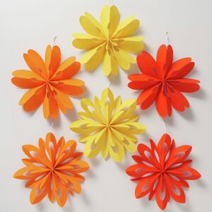 Подвесные украшения из фетра Солнечные Цветы 30 см, 6 шт (Boltze, Германия). Артикул: 2056484-набор